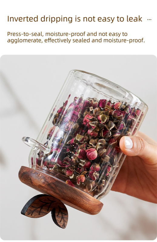 800ml Premium Borosilicate Glass Storage Jar with Acacia Wood Lid & Integrated Spoon – Airtight Moisture-Proof Kitchen Canister for Tea, Coffee, and Spices — image 5