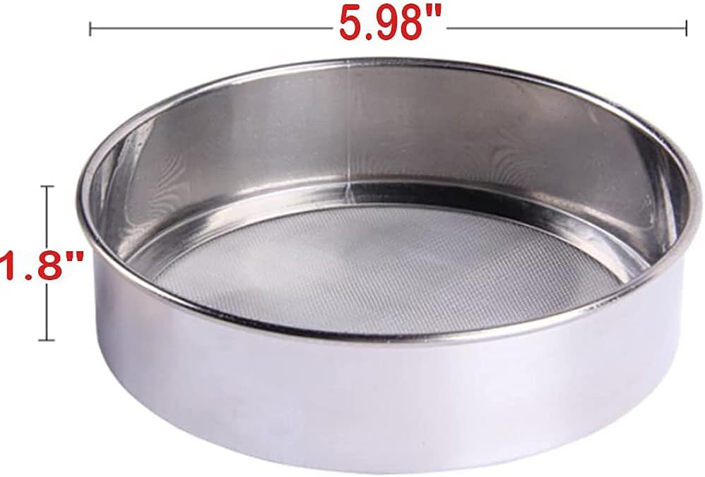 6 Inch Small Tamis, 18/8 60 Mini Fine Mesh Flour Sieve Flour Sifter Round Stainless Steel Flour Sieve โ image 2