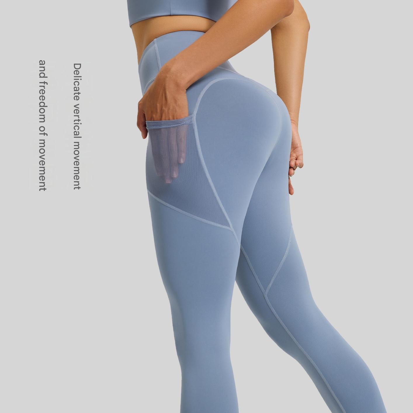 Black XXL Size Women's High Waist Yoga Leggings with Mesh Side Pockets - Squat Proof, Peach Hip Lift, Breathable Stretch Fabric for Gym Running 、Pilates Wea — image 4