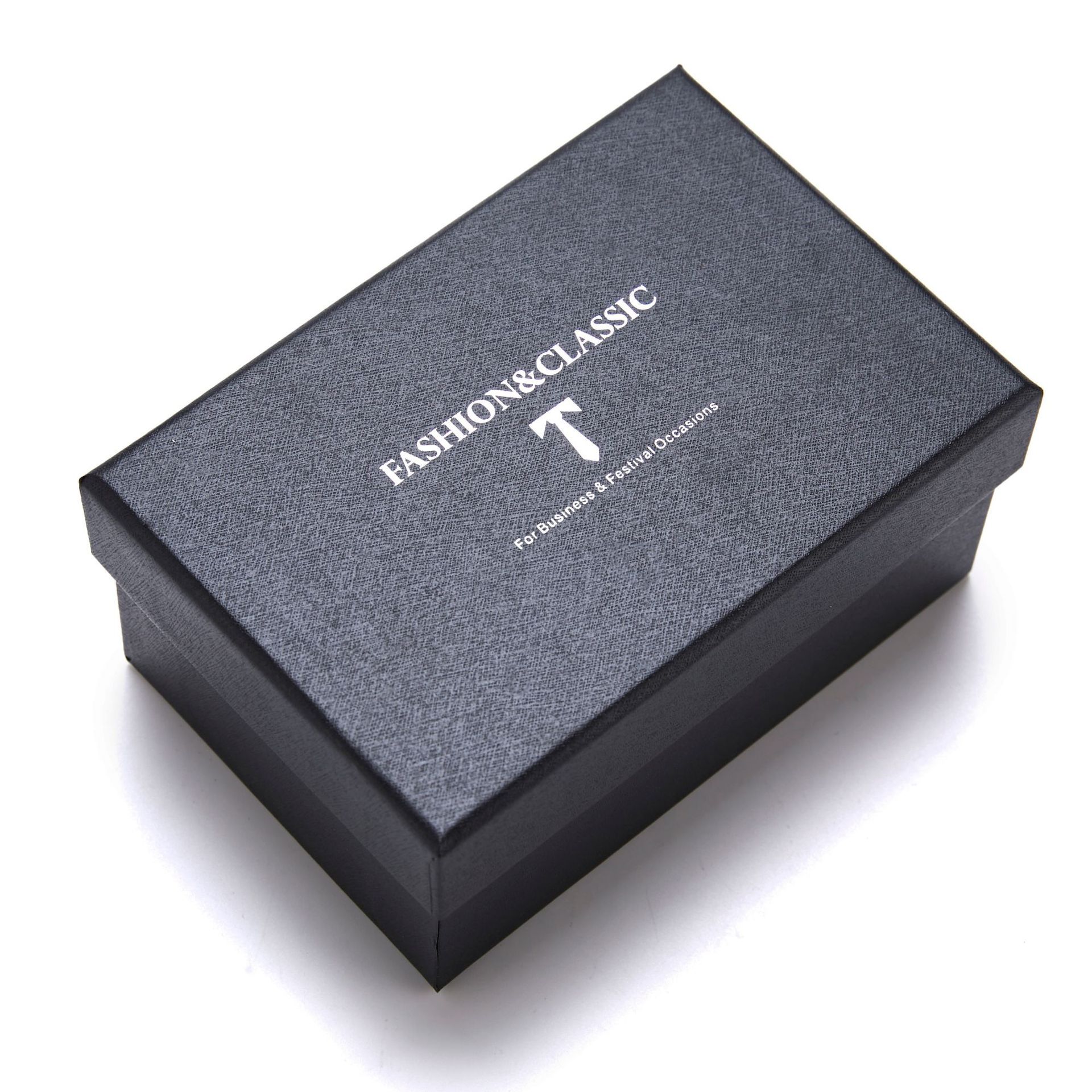HB383 Dark Blue Premium Men's 4-Piece Formal Tie Set - Necktie, Pocket Square, Cufflinks, and Tie Clip in a Luxury Gift Box — image 3