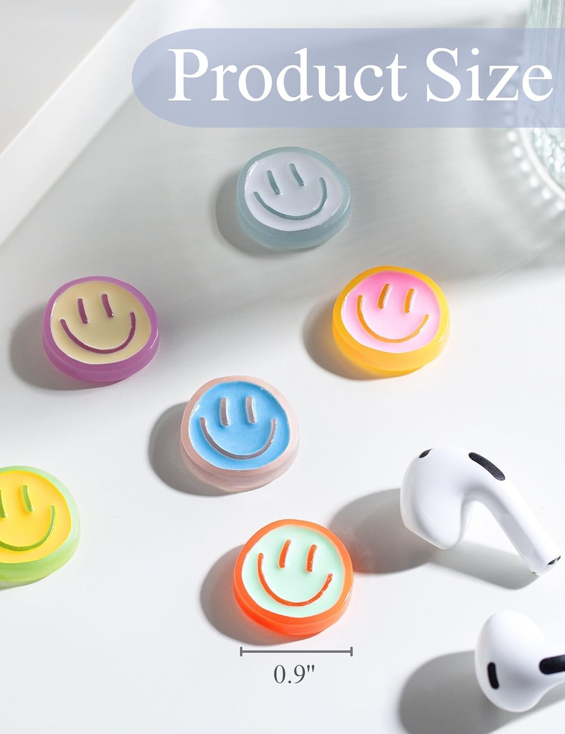 12Pcs Fridge Magnets Cute Refrigerator Magnets, Colorful Magnets for Whiteboard Cabinet Locker, Resin Smile Face Decorative Magnets for Classroom Kitchen — image 2