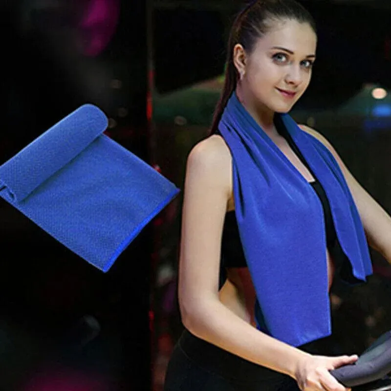 Cooling Towel Sports Ice Scarf Quick Dry Breathable Gym Fitness Golf 1pc - Black — image 6