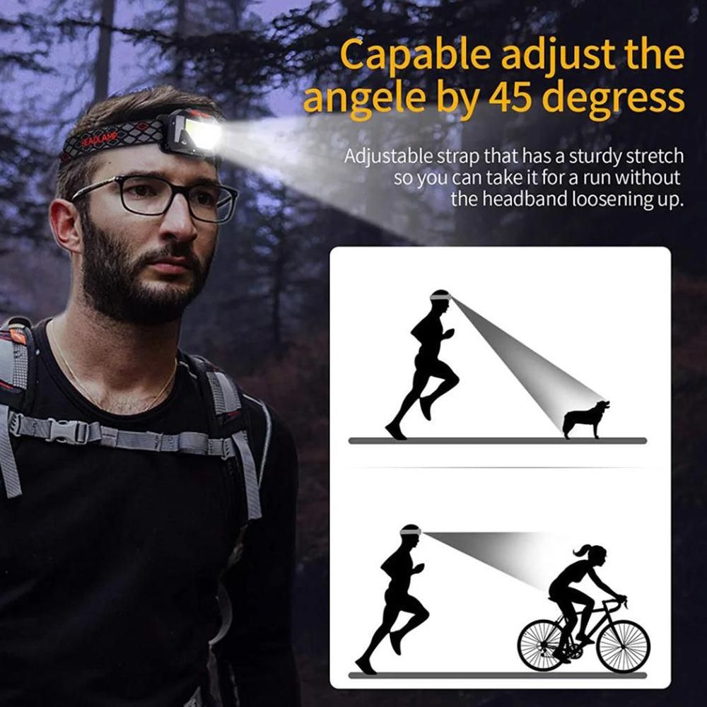 2Pcs Rechargeable LED Headlamp with Motion Sensor — image 4