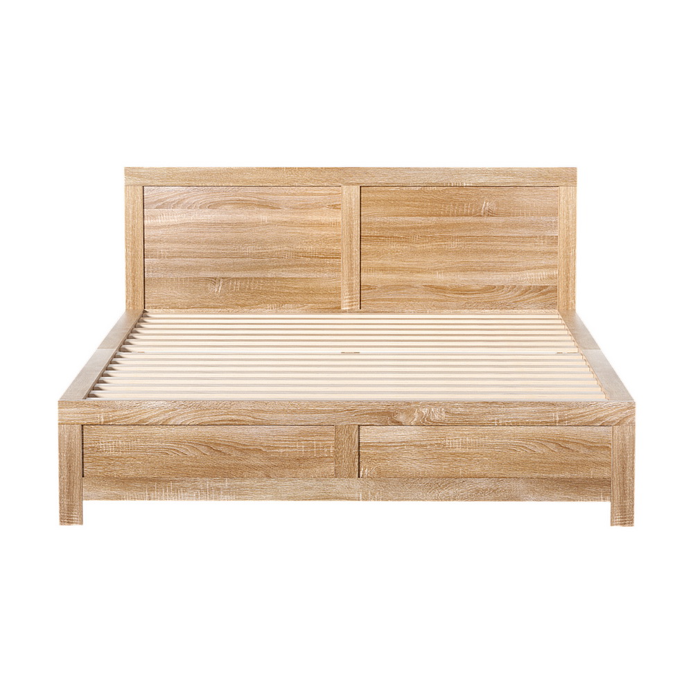 Artiss Bed Frame Queen Size Wooden Acacia Wood OATMEAL — image 4