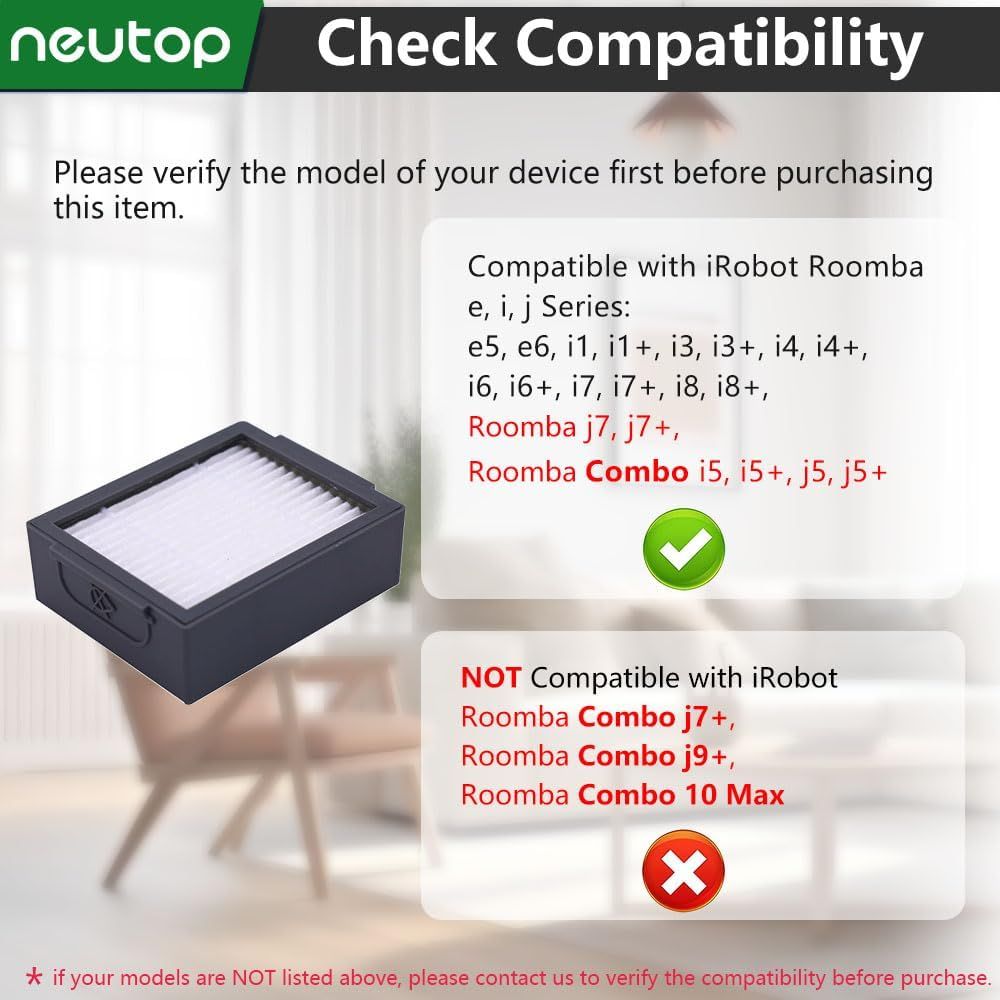 Replacement ilters Compatible with iRobot Roomba e i & j Series E5 E6 i1 i1+ i3 i3+ i4 i4+ i6 i6+ i7 i7+ i8 i8+ j7 j7+ and Combo j5 j5+ i5 i5+ Plus Robot โ image 3