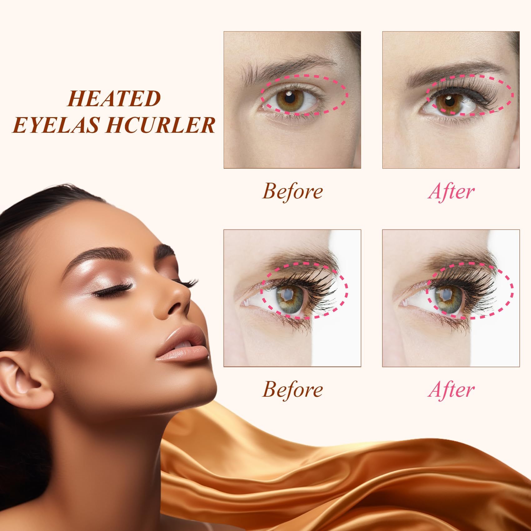 Heated Eyelash Curlers, Rapid Heated Lash Curler,2 Tempreture Setting & USB Rechargeable Eye Lash Curler,Quick Natural Curling β image 2
