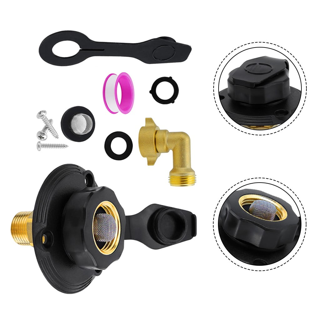 Rv City Water Inlet With Check Valve 3/4 Nh Female To 1/2 Npt Male With Dust New — image 5