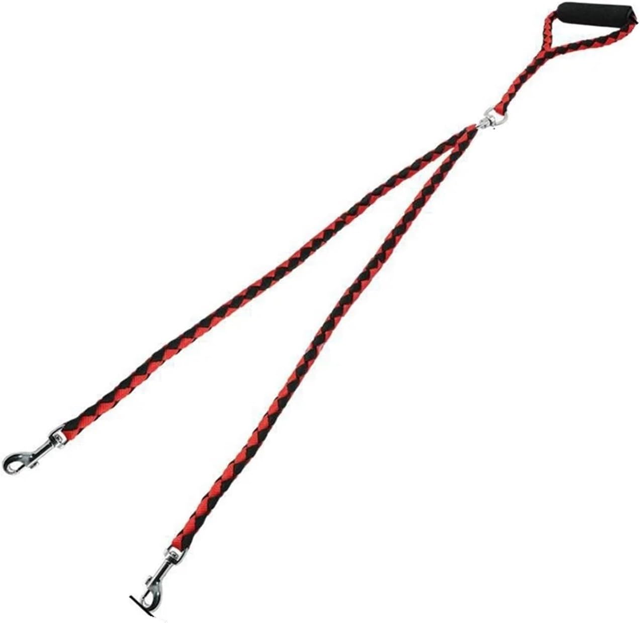 Adjustable 1.4m Double Dog Leash with Collar - Black and Blue Sturdy Pet Lead for Dogs — image 4