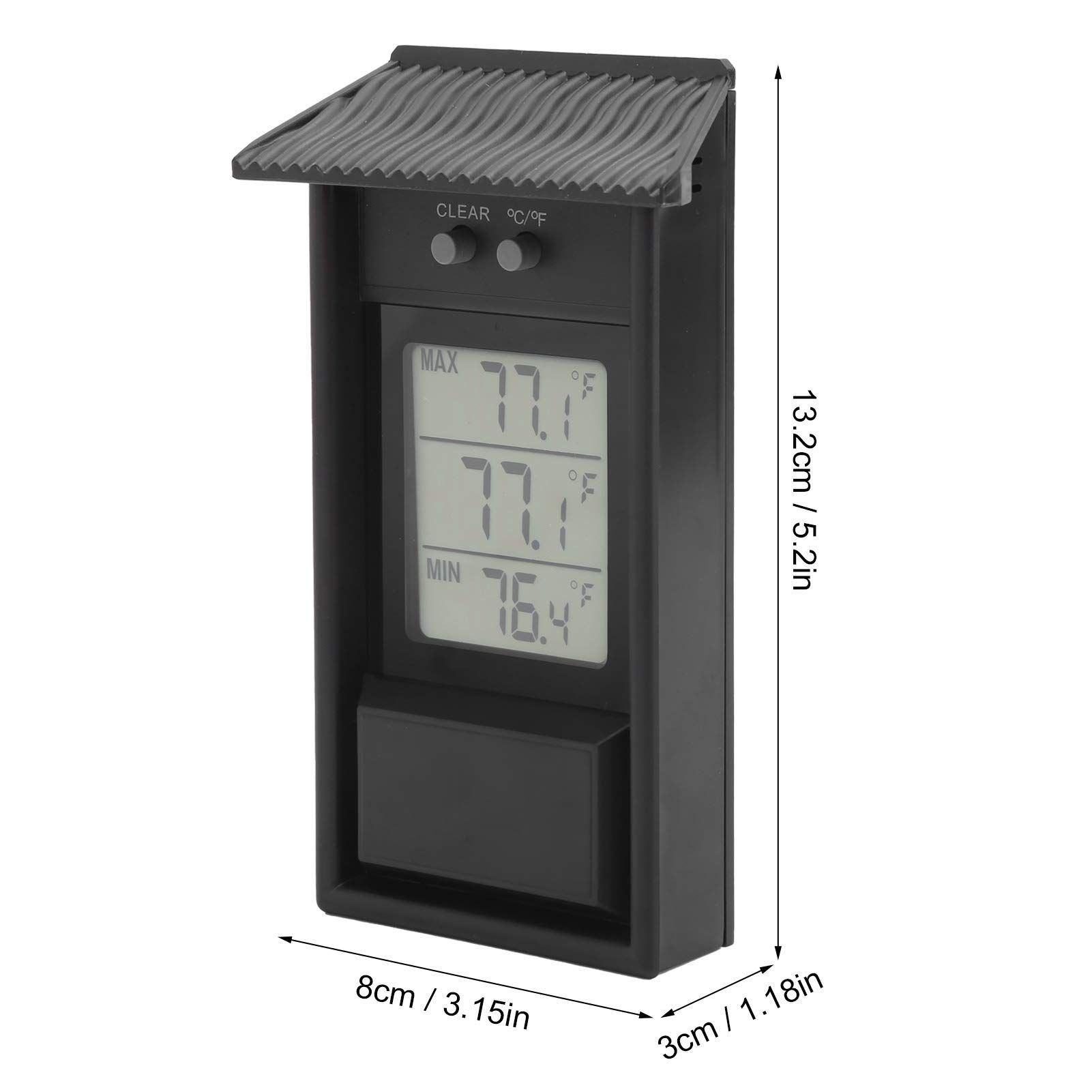 Indoor Outdoor Thermometer Digital Waterproof Temperature Meter Gauge for Garden Greenhouse,Outdoor Waterproof Temperature Meter — image 2