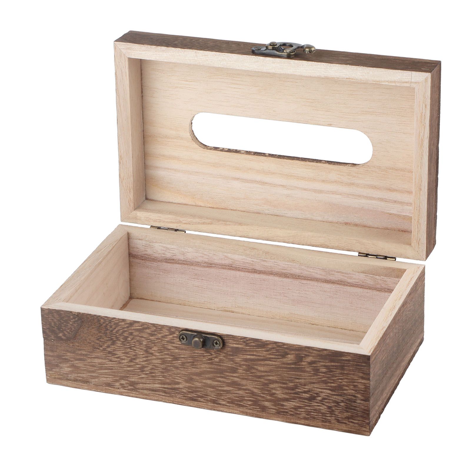 1Pc Wooden Retro Tissue Box Paper Napkin Holder Case Home Car Decor #1 22*12*10cm โ image 4