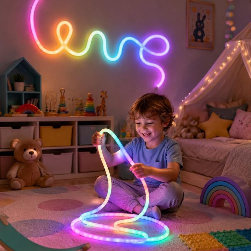 2M Dragon Scale Woven LED Rope Light with Bluetooth App, 5V USB,4M Dragon scale woven LED rope light with Bluetooth app control, flexible design, timer — image 6