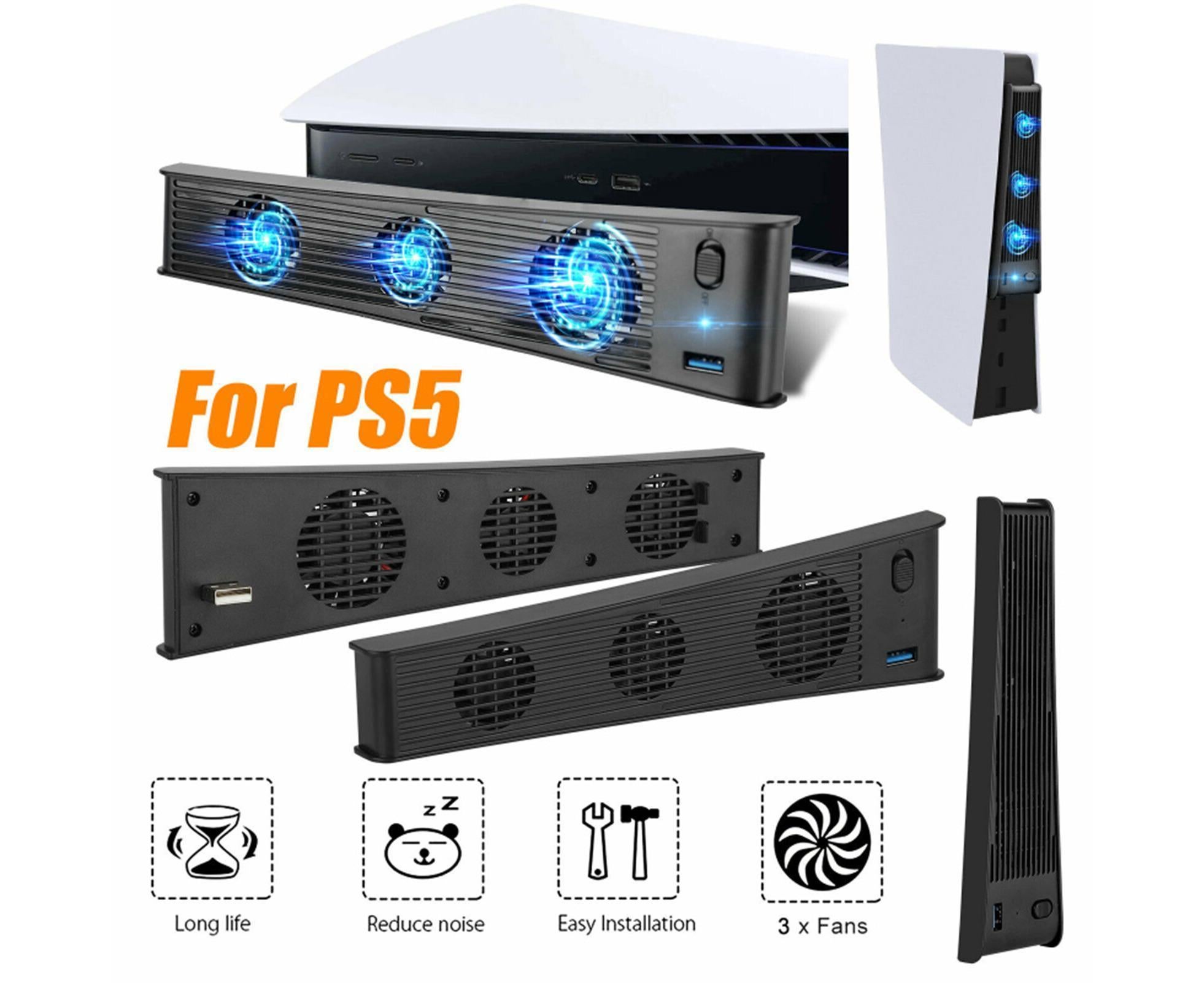 Portable 3 Fans Game Console Cooling Fan Playstation Accessories for PS5 DE/UHD Version Black โ image 3