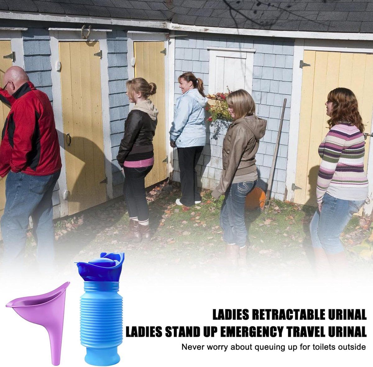 4 Pack Reusable Unisex Urinal Toilet Kit for Camping and Car, 750 ml โ image 2