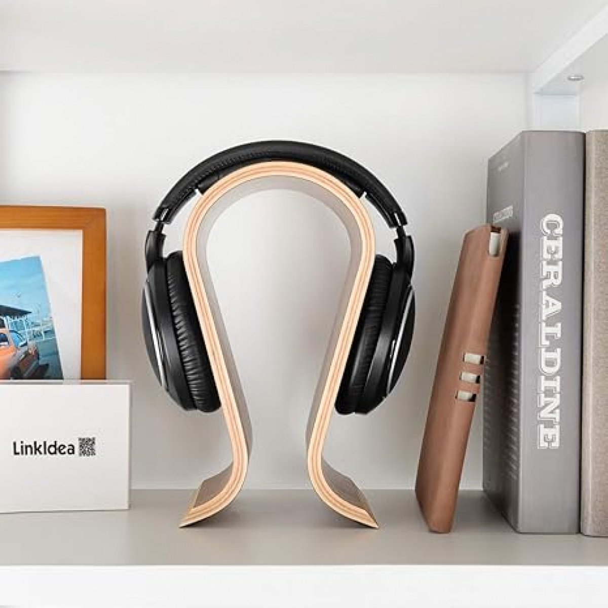 Headset Stand - Headphone Holder - Headphone Hook - Headphone Hanger - Wooden - 255 × 100 × 155MM - Wood Color — image 3