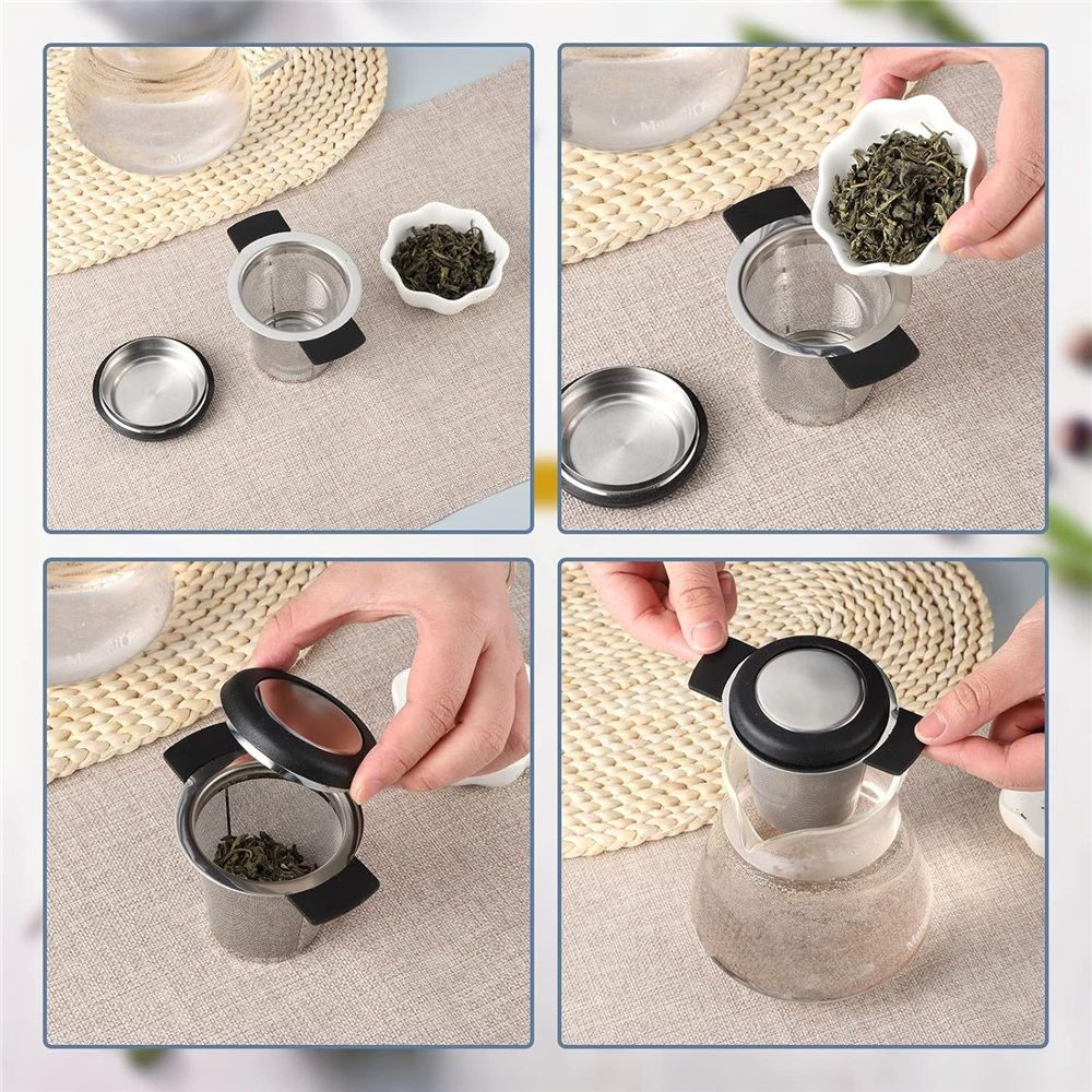 2 Pack Extra Fine Mesh Tea Strainers for Loose Tea Single Cup, 304 Stainless Steel and Food Grade Silicone Loose Leaf Tea Steeper Tea Strainers & Filters for — image 5
