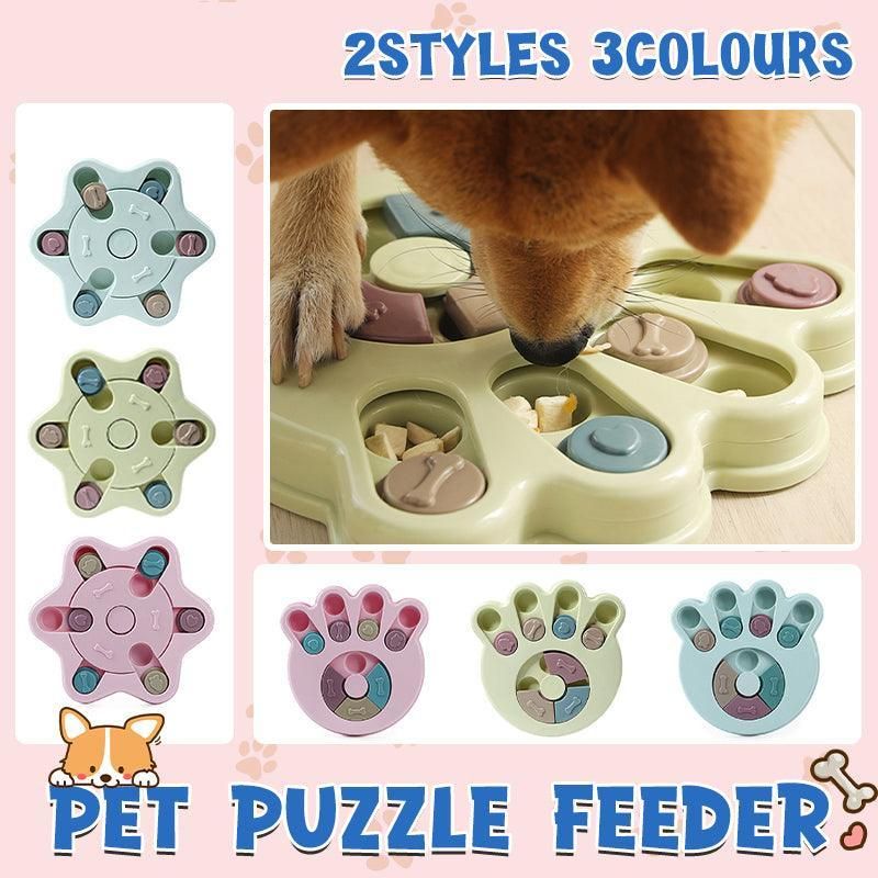 Dog Treat Dispenser Food Puzzle Toy Interactive Training Feeder Pet Supply Bowl - Claw-Blue — image 2