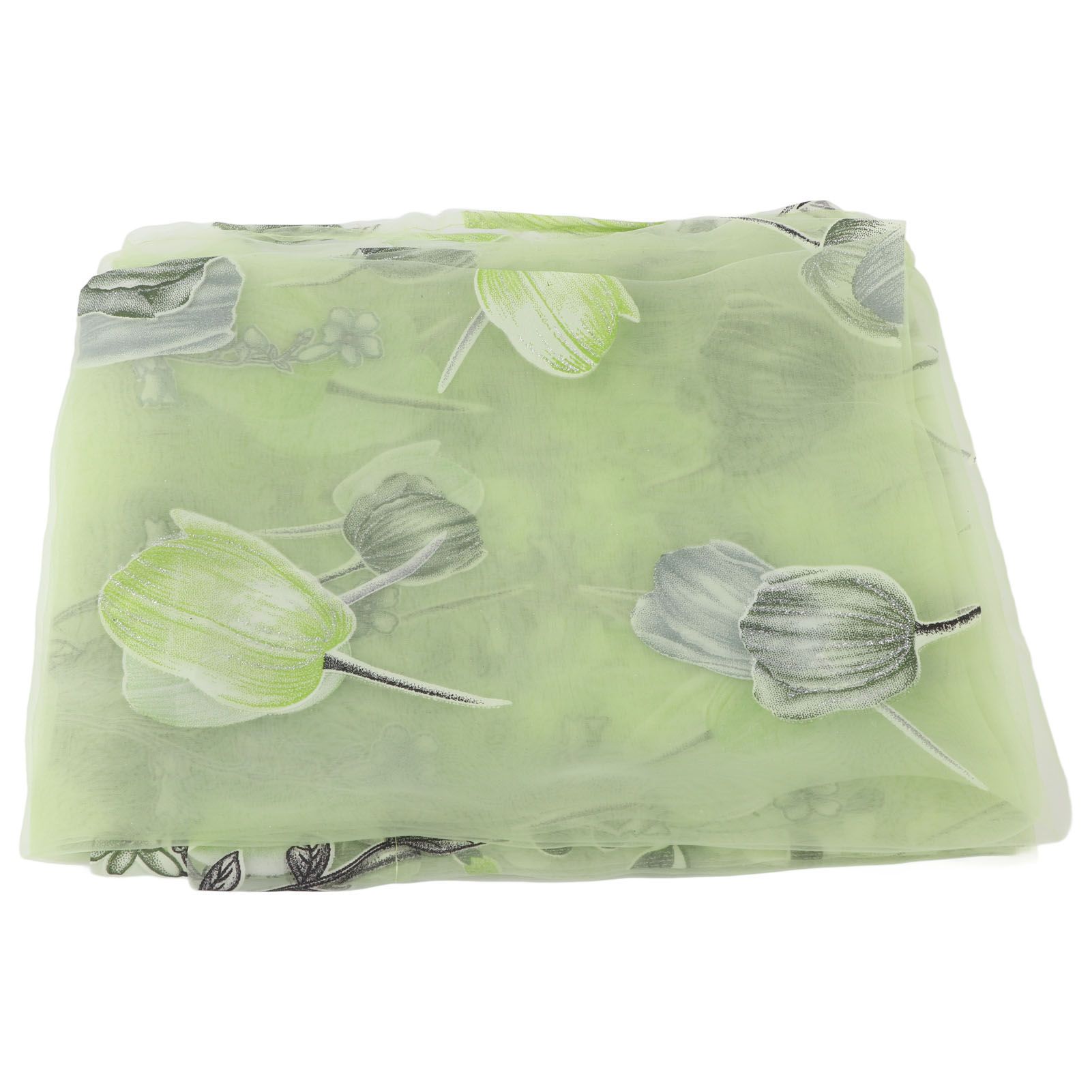 100*200cm Tulips Printing Tulle Curtains Sheer Drape Balcony Window Decoration Green — image 6