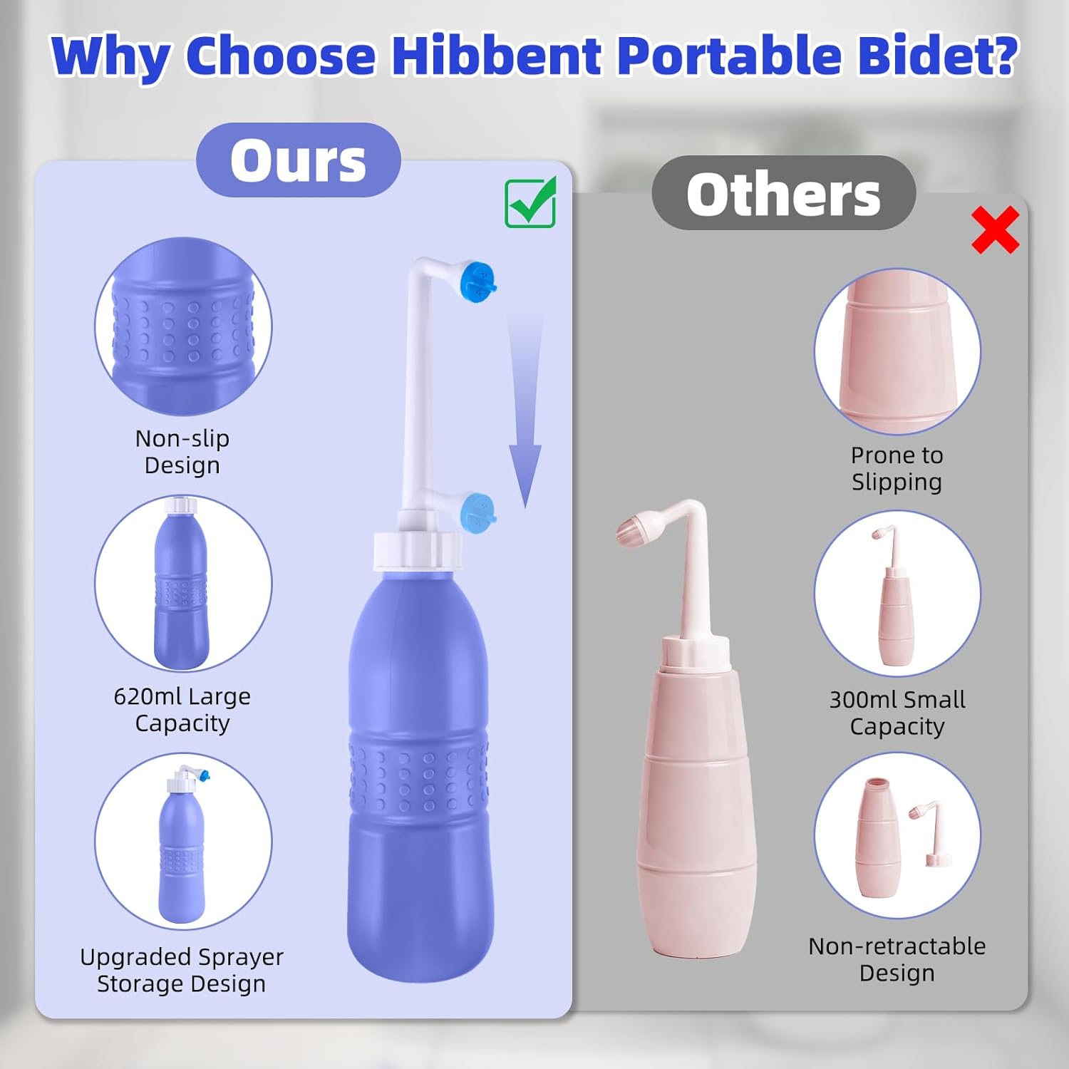 Portable Bidet Sprayer and Travel Bidet with Hand Held Bidet Bottle for Personal Cleansing Use Extended Nozzle - Personal Hygiene Care Toilet Bidet — image 5