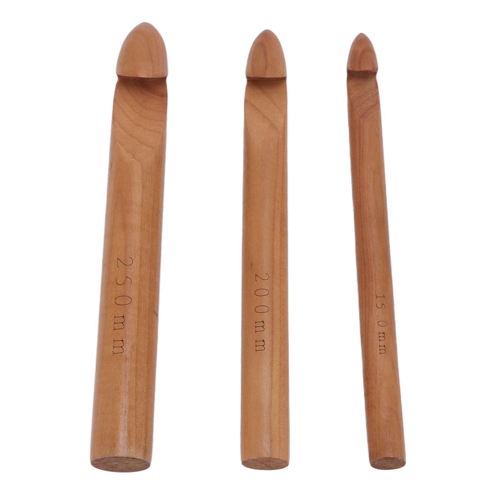 Single Head Wooden Crochet Hooks 25mm 20mm 15mm Crochet Hook for Sweaters Hats Scarves Gloves — image 2