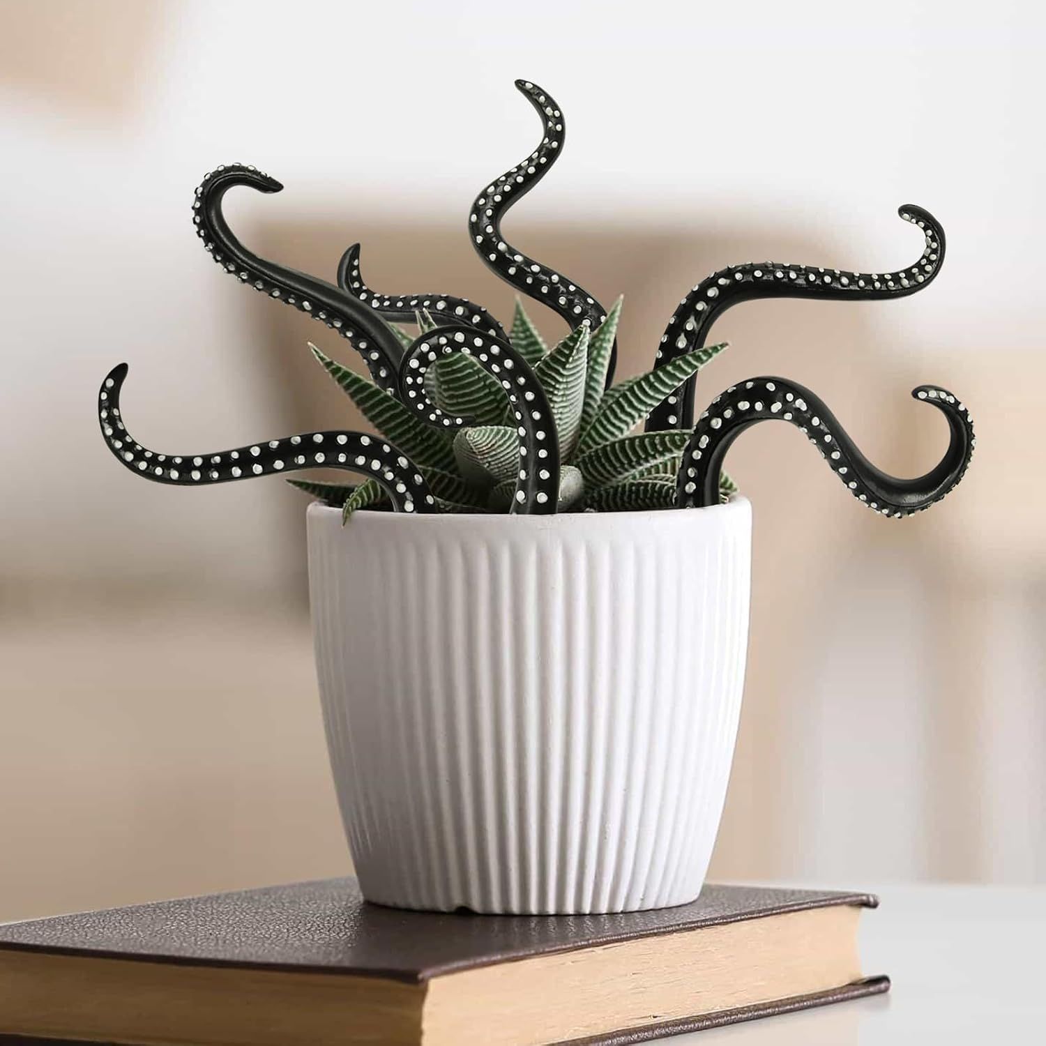 7 Pack Octopus Tentacle Plant Stakes Octopus Decoration, Octopus Lamp, Weird Home Octopus Decor Supplies, Black — image 4