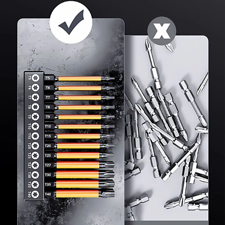 13Pc Magnetic Torx Screwdriver Bit Set 100mm Long Torque Sleeve T5-T40 โ image 5