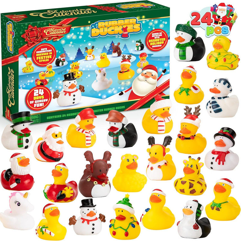 2025 Advent Calendar Christmas Ducks - 24pcs Rubber Duck Advent Calendar 24 Days of Christmas Countdown Toys for Christmas Gifts Party Favors Kids Toddlers — image 2