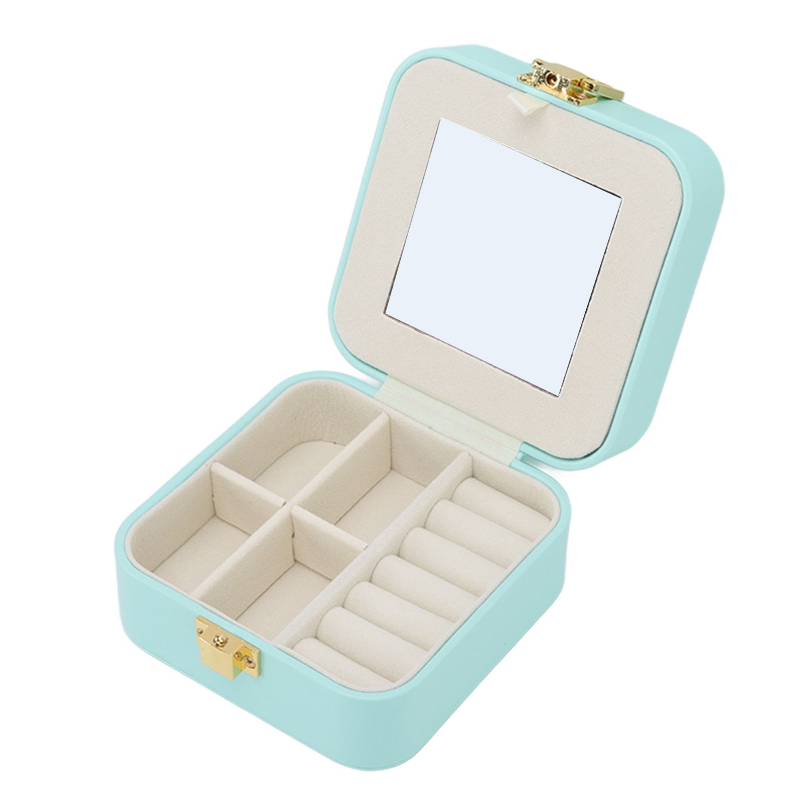 Jewelry Case Small Jewelry Box Organizer Display Storage Portable for Rings and Earrings Mint Green โ image 6