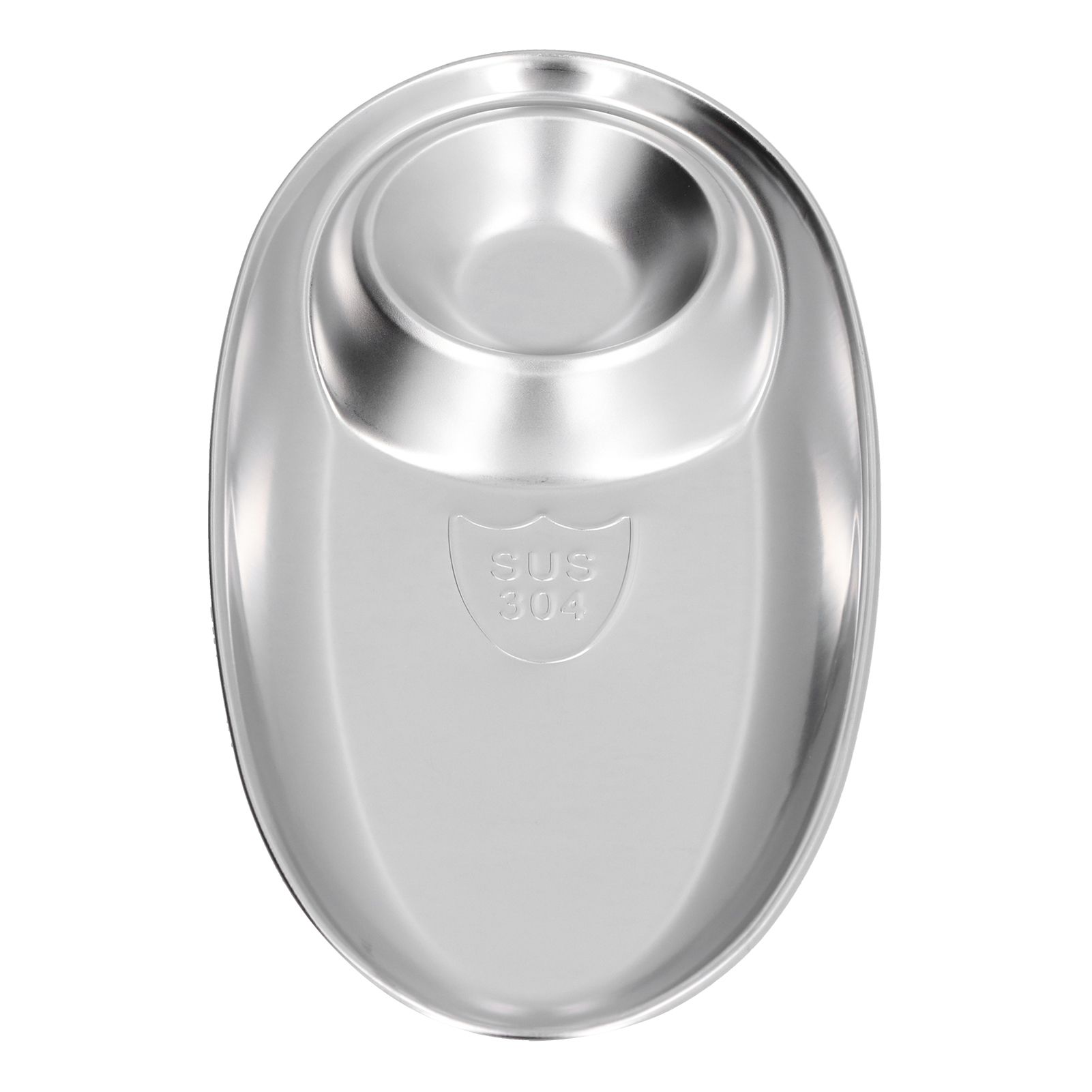 304 Stainless Steel Snack Plate Silver Oval Divided Spice Dish for Home Outdoor CampingL โ image 5