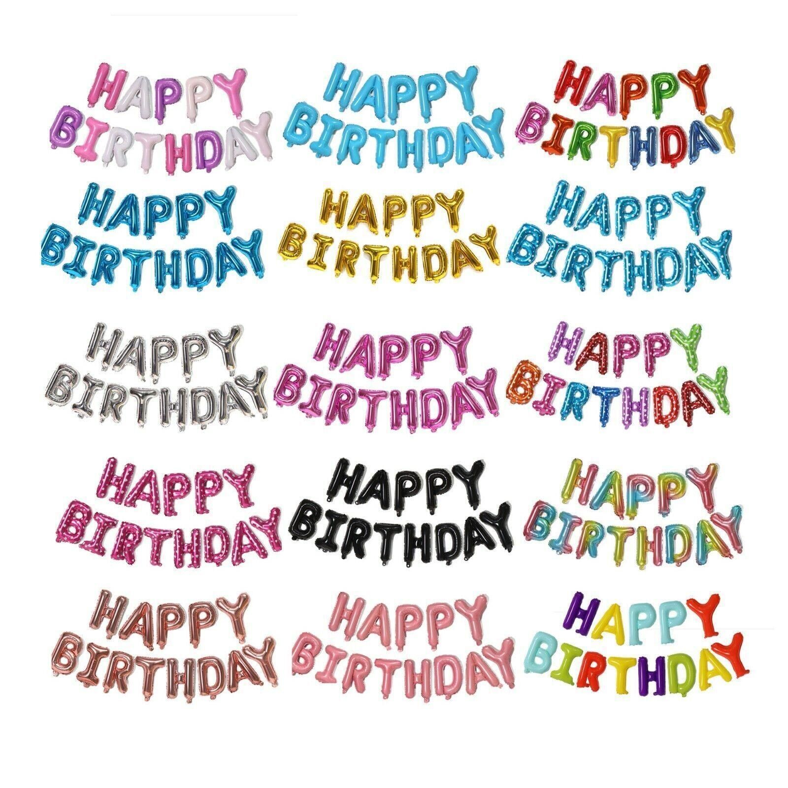 40Cm 3D Happy Birthday Letters Balloons Inflating Foil Banner Bunting Celebrate - Multicolour 2 โ image 3