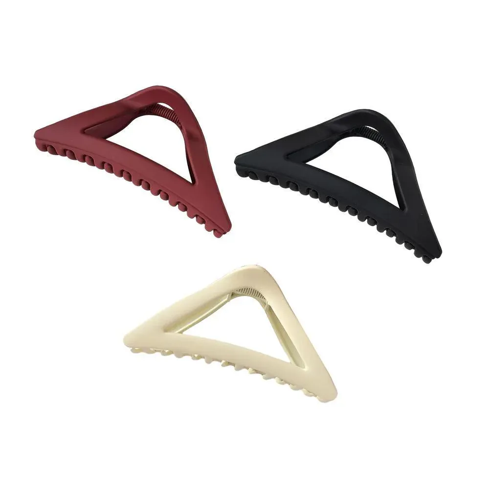 Women's Simple Hair Claws Clip Large Geometric Barrette Ponytail Clamp Hairpin - Black โ image 3