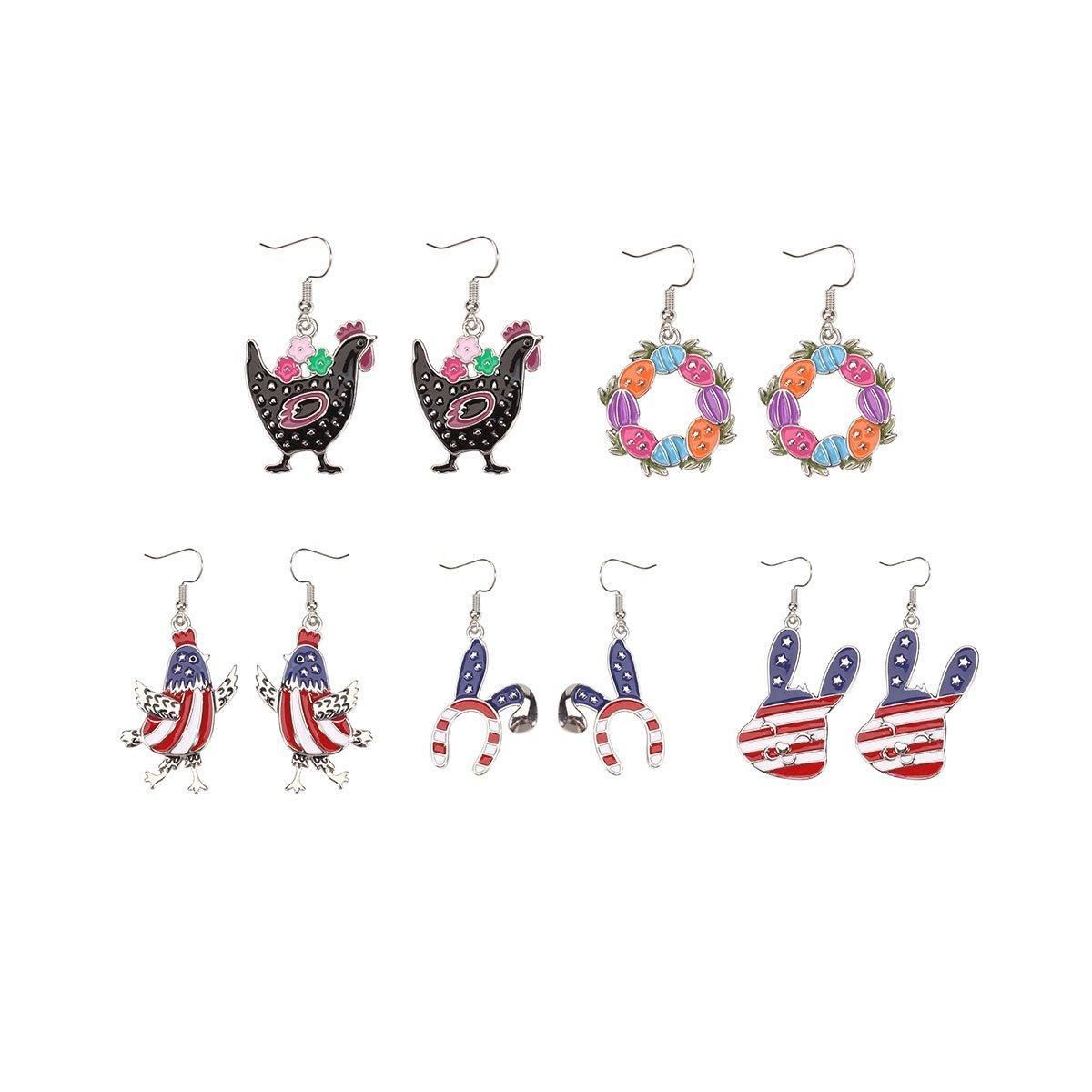 Cute Cartoon Earrings Funny Jewelry Gift for Girls Perfect for Birthdays Parties - Black rooster โ image 3