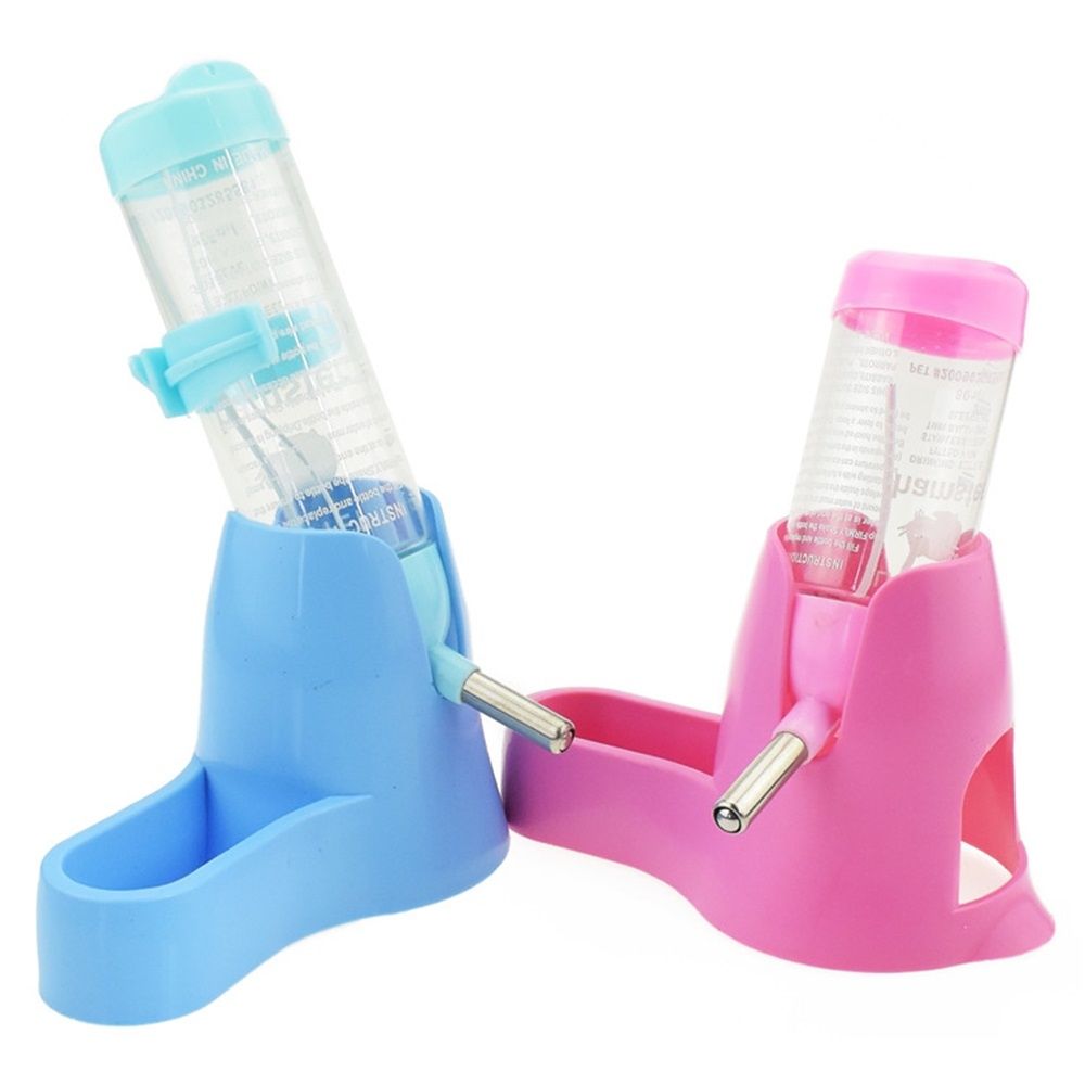 Hamster Water Bottle,Little Pet Automatic Drinking Bottle with Food Container Base Hut Hanging Water-3pcs — image 4