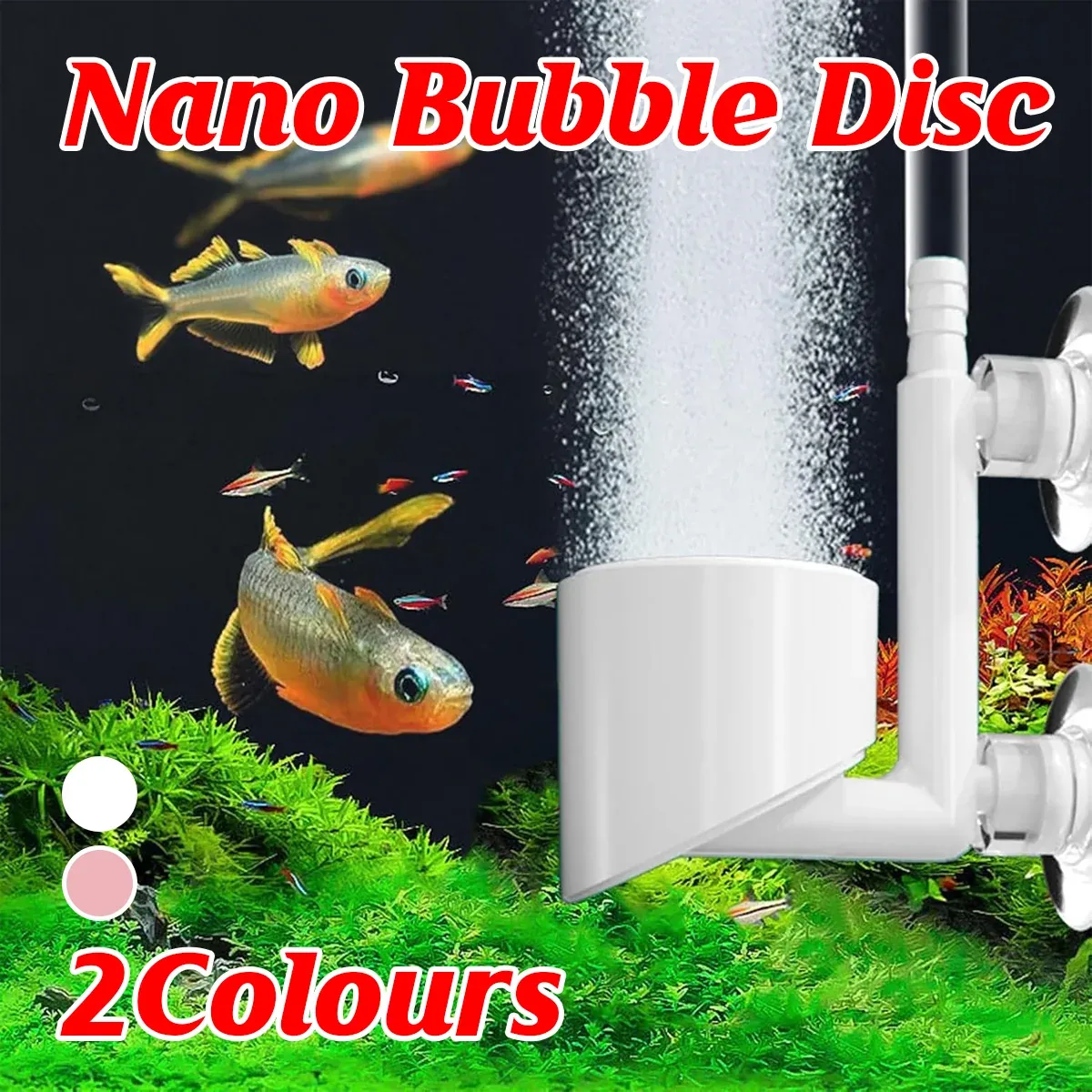 Aquarium Fish Tank Nano Air Pump Quiet Durable for Tanks Oxygen Aerate Use - Pink — image 2