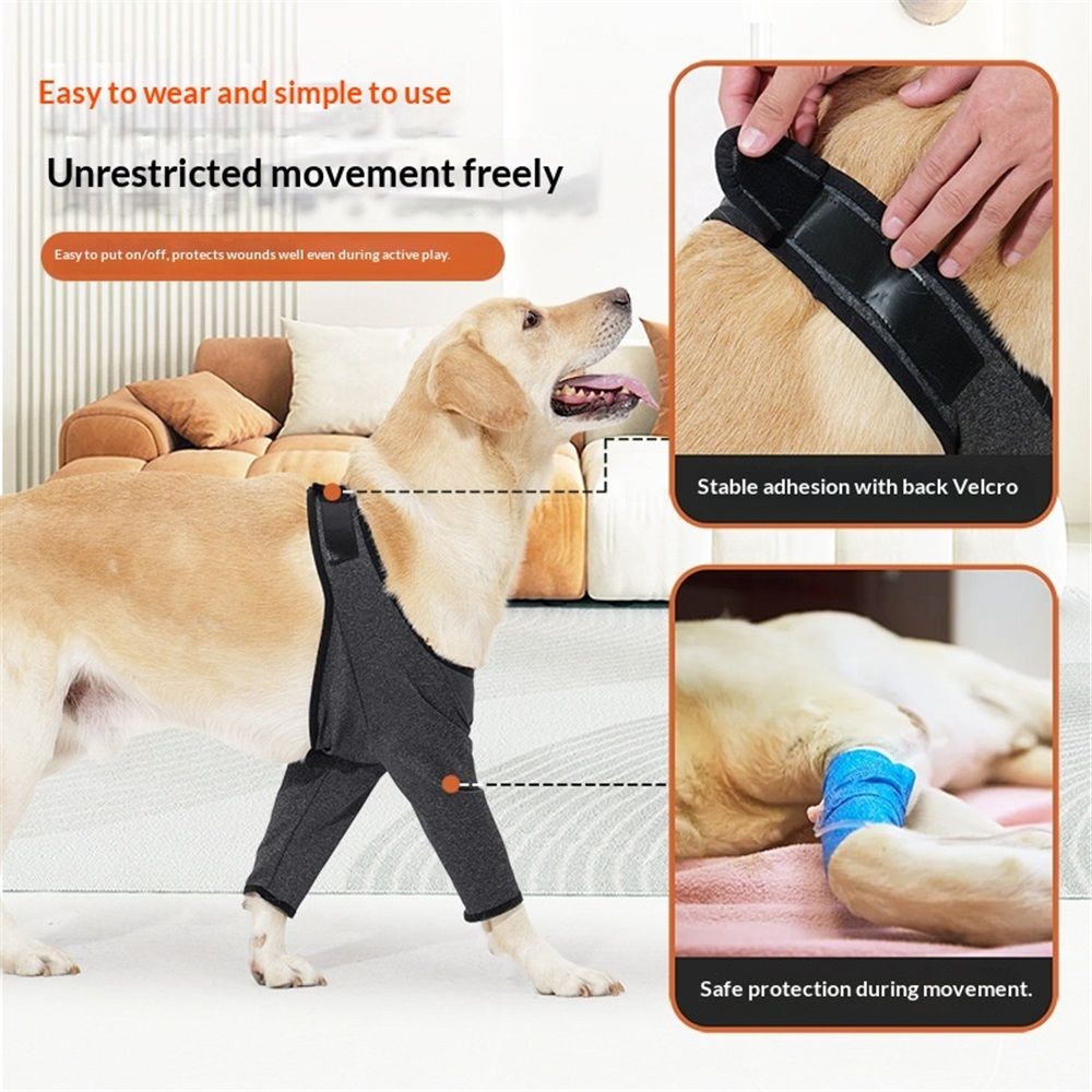 Dog Recovery Suit for Front Legs, Dog Recovery Sleeves After Surgery with Elastic Band, Soft Protective Elbow Braces for Medium Large Dogs, Cone Collar โ image 4