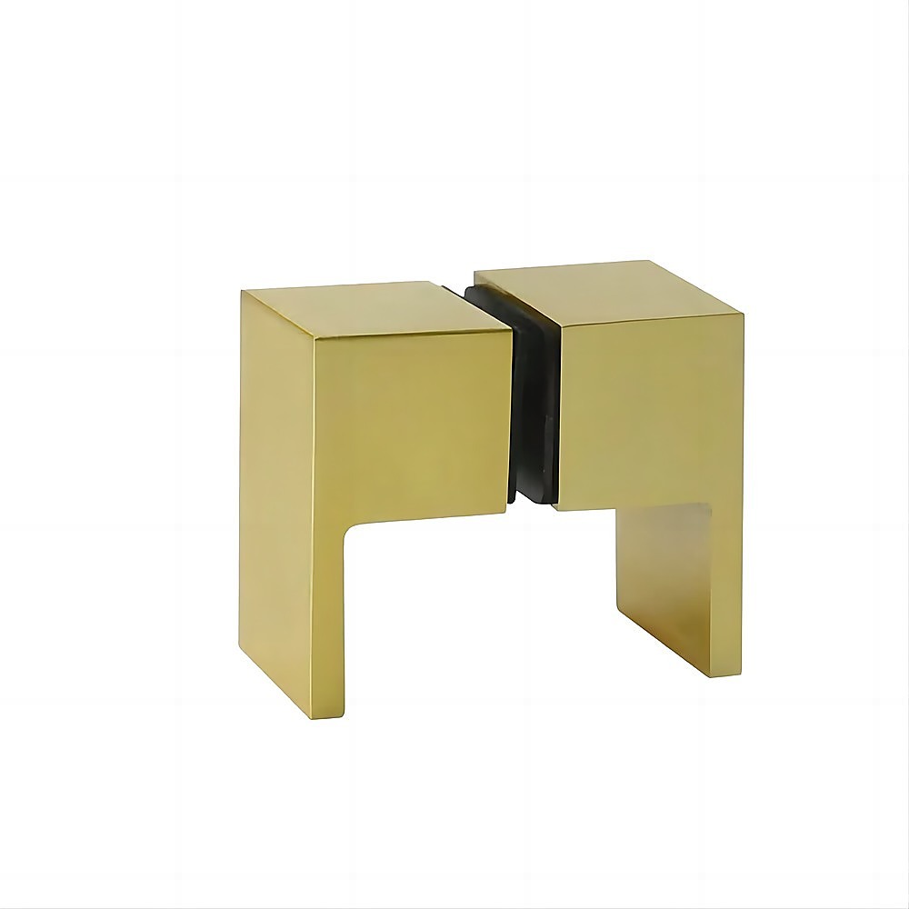 Brass Shower Door Square Double Pull Handle in Gold