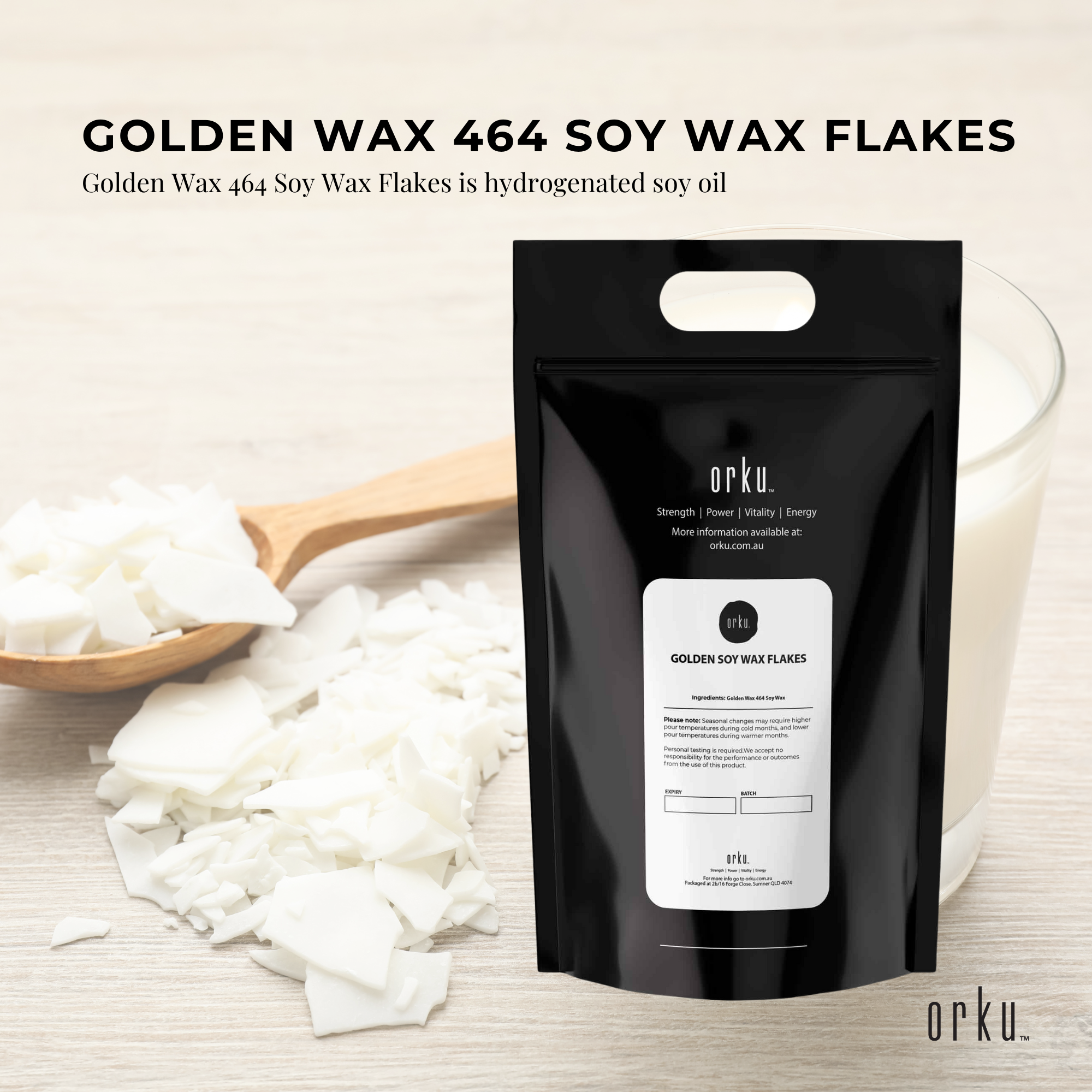 Bulk 20Kg Golden 464 Soy Wax Flakes - 100% Pure Natural DIY Candle Melts Chips β image 3