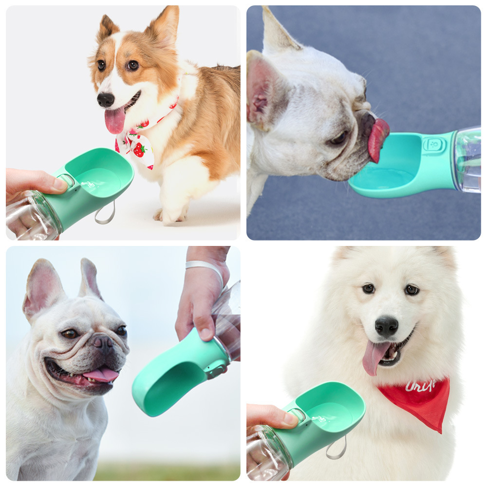 White Portable Dog Water Bottle and Drink Feeder - 550ml Pet Travel Water Cup for Walking, Hiking & Outdoor Use (High-Temperature Resistant) โ image 4