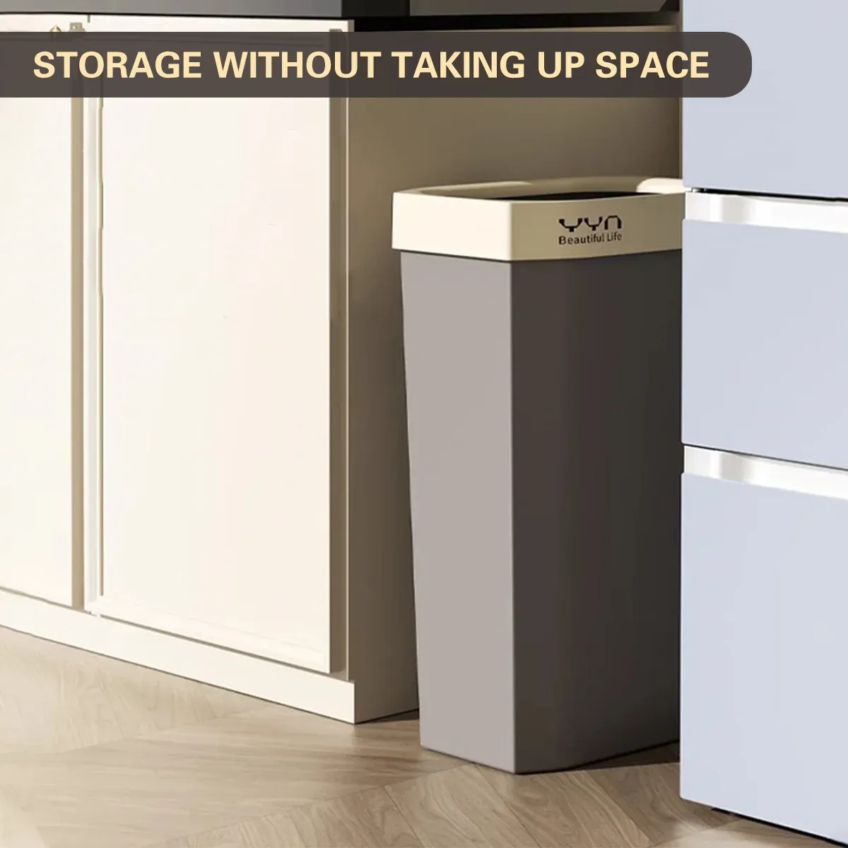 40L Large Capacity Garbage Bin Trash Can Kitchen Bathroom Bin Waste Bin Durable — image 5