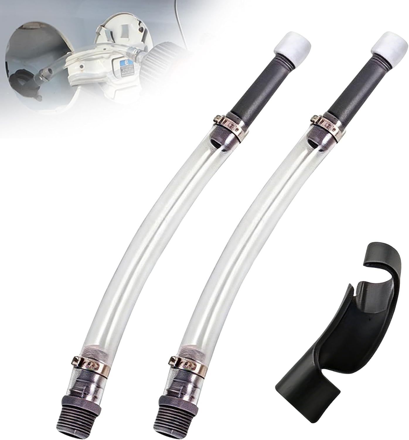 3 PCS Car Fuel Can Hoses and Bender, Racing Fuel Jug Transfer Hose, Oil Container Filler Flexible Neck Tube, Motorsport Spout Accessories for 3 & 5 & 5.5 — image 2