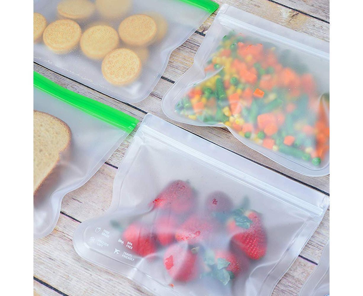 5Pcs Reusable Frosted Self Sealed Sandwiches Food Freezer Storage Bag Organizer — image 6