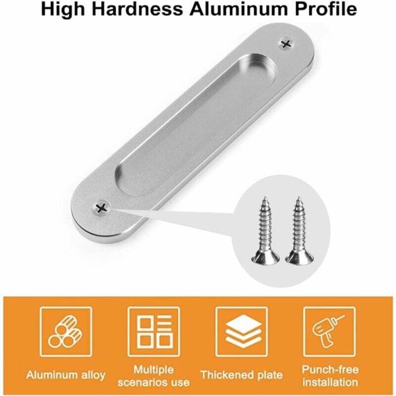 2 Pcs Oval Sliding Door Handles in Matte Aluminum Alloy with Screws for Barn Doors โ image 2