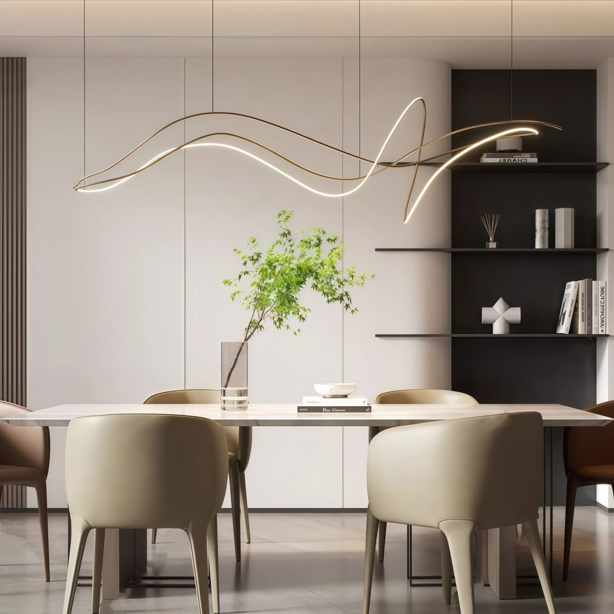 BAMDECOR A203 1.6m Modern Minimalist pendant lights for home decoration ceiling pendant light (Gold) — image 2