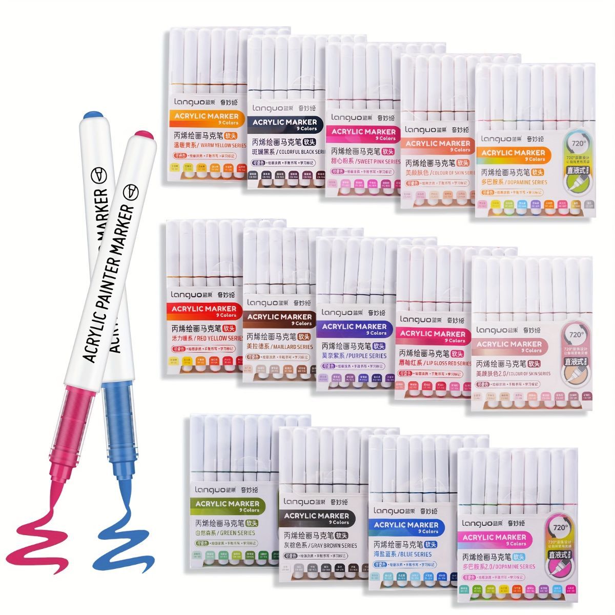 Acrylic Painter Markers 126 Colors Art Supplies Craft Markers Painting Markers - Multi-color - Size 126 Colors โ image 3