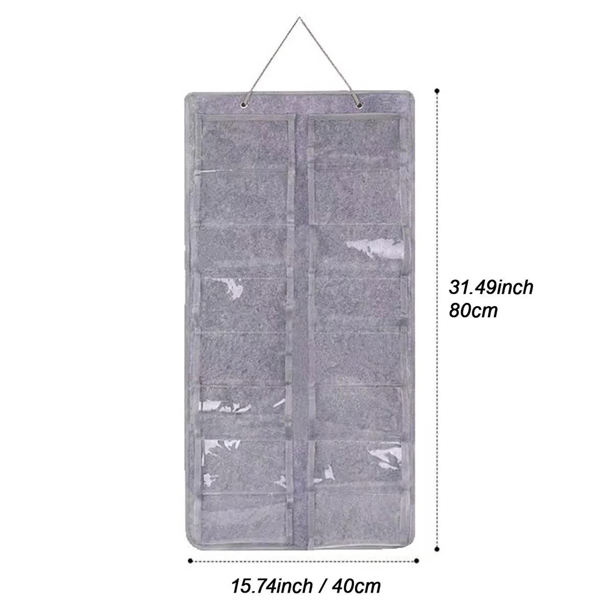 16 Slot Grey Felt Hanging Sunglass Organizer(40 * 80 CM) – Foldable Wall Mount Eyewear Storage Rack — image 2