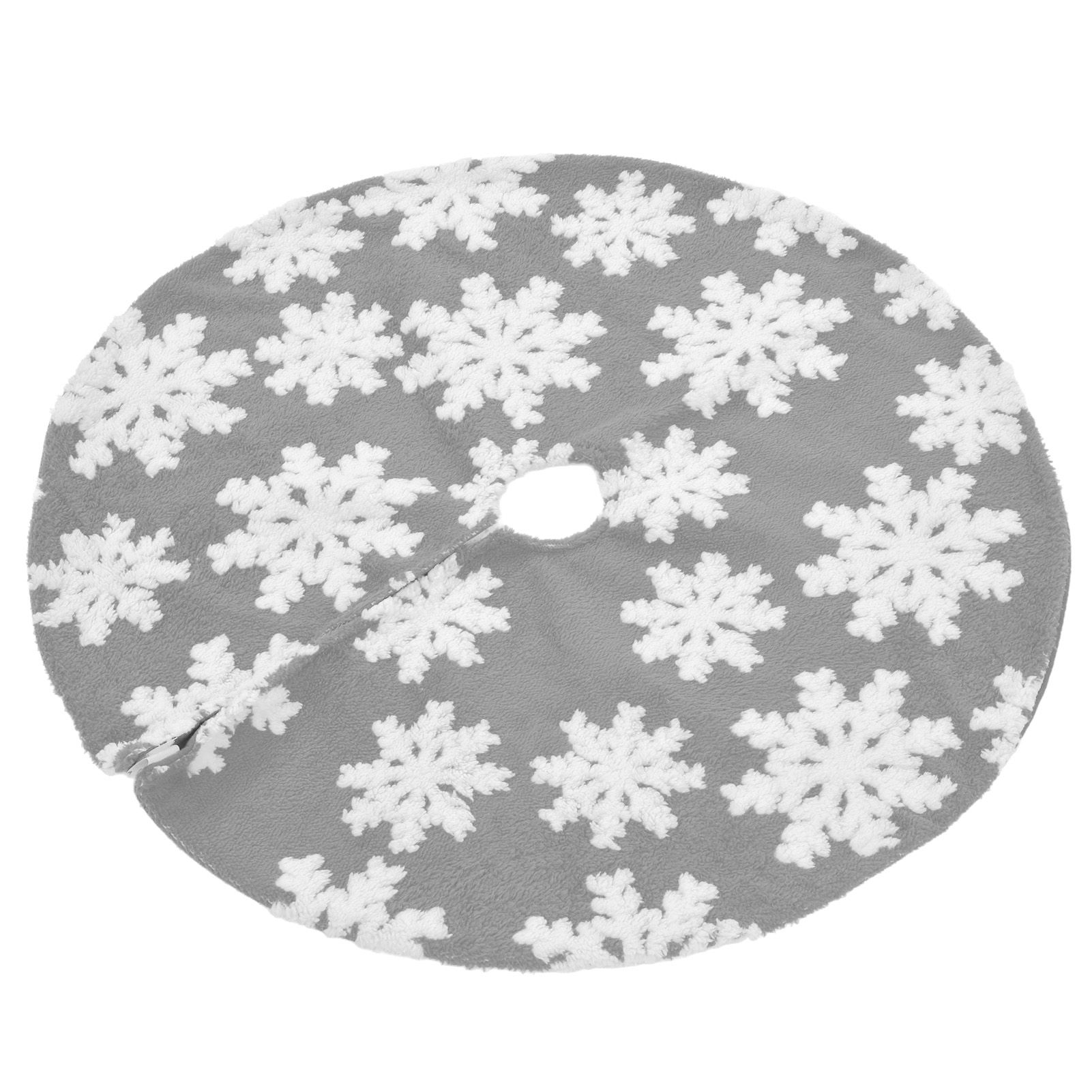 Christmas Tree Skirt Cute Snowflake Patterns Reused Beautiful Practical Christmas Tree Decorations for Decor Background78cm — image 5