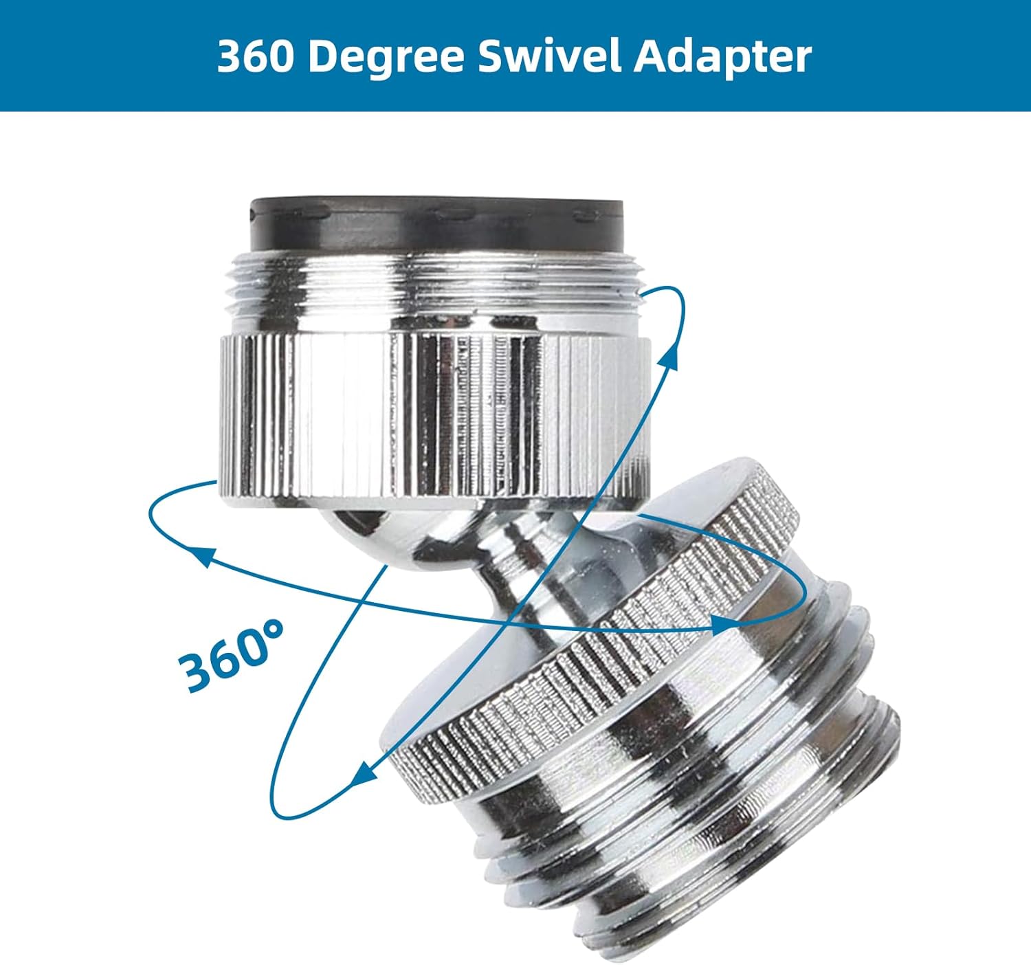 Faucet Adapter Kit, Swivel Aerator Adapter to Connect Garden Hose - Multi-Thread Kitchen Sink Faucet to Garden Hose Adapter 3/4 Inch - Chrome Finished โ image 5