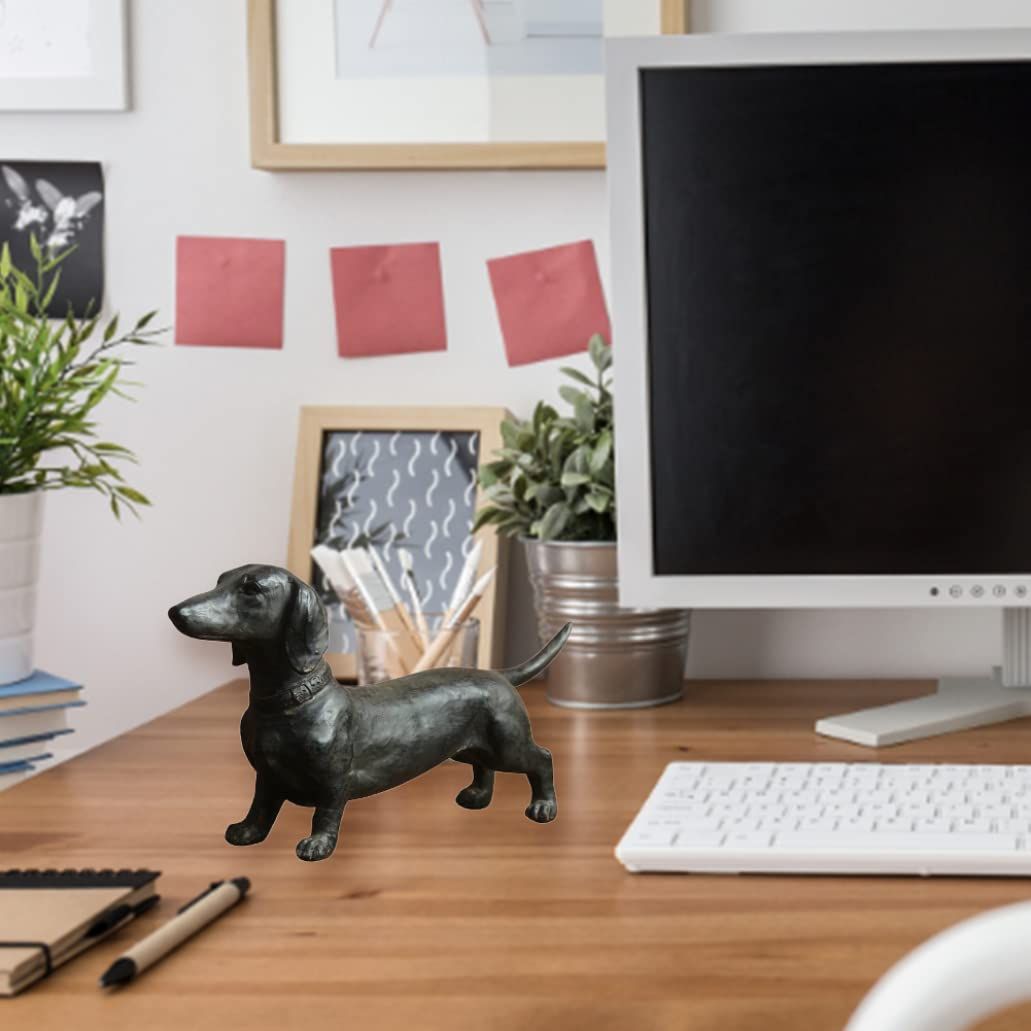 Statues Dachshund Ornament Standing Sausage Dog Statue Resin Standing Dog Lover Gift for Garden Decoration — image 5