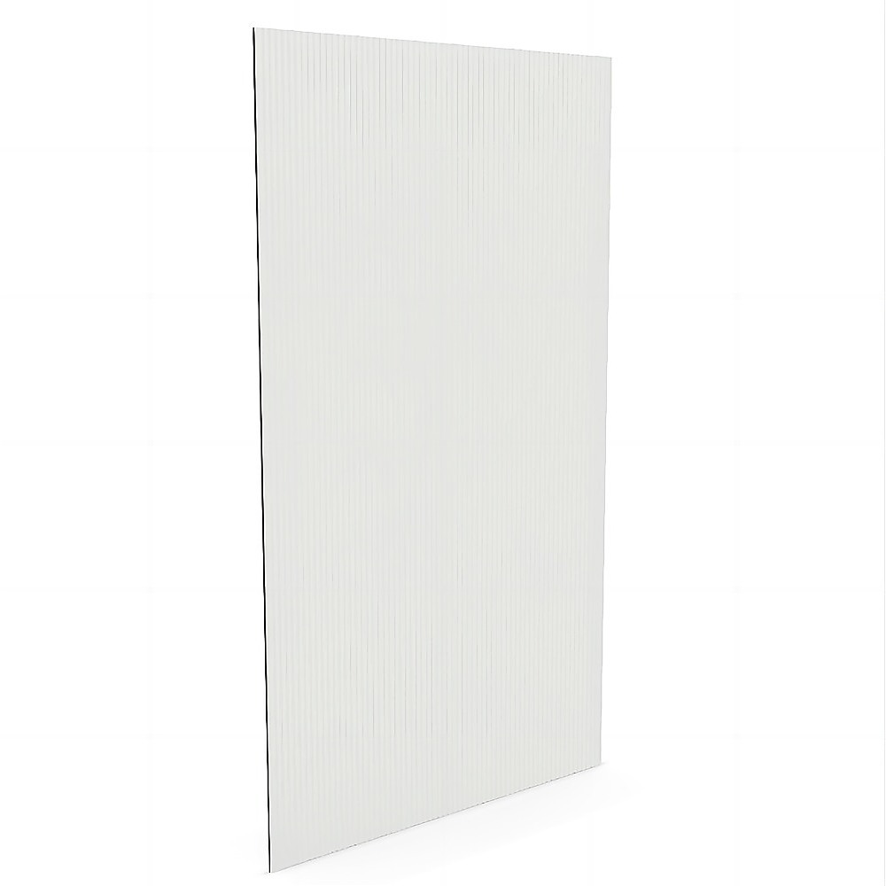 120cm Reeded Glass Shower Screen with Chrome F-Brackets and Square Pole โ image 4