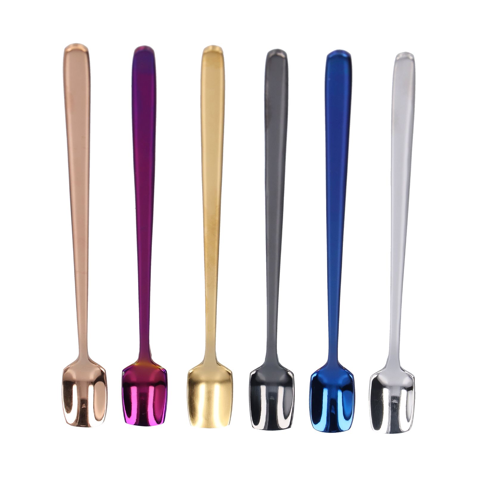 6 Pcs Dessert Spoon 304 Stainless Steel Mixing Spoon Shovel Long Handle Thickened Spoon Set for Dessert Ice Cream 15cm โ image 3