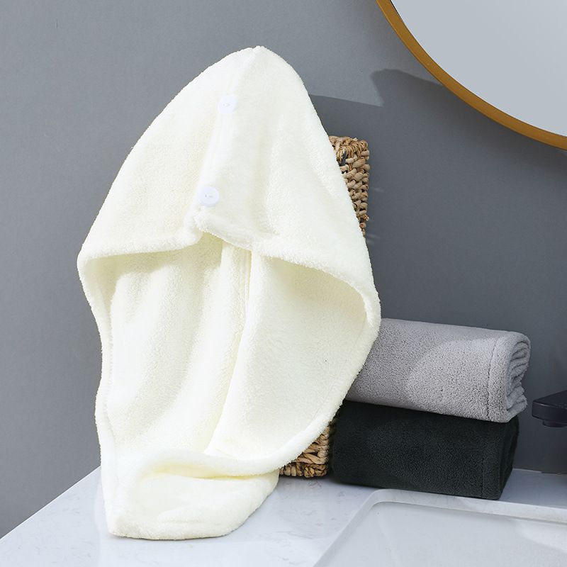 Microfiber Hair Towel, Super Absorbent Hair Turbans for Frizz Head Towels Wrap Drying Towels with Button for Long, Curly (3pcs) — image 4